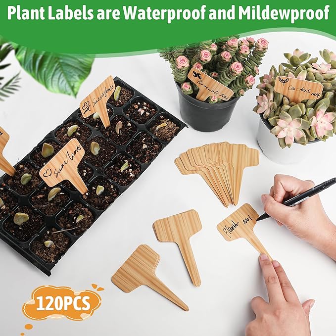 Plant Labels Tags 120pcs Outdoor Plastic Plant Markers Garden Tags & Stakes for Plants Waterproof Plant Name Tags Seedling Tags Plant Stakes for Outdoor Plants Garden Accessories