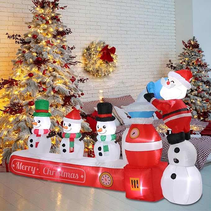 Vipush 6.9 FT Christmas Inflatable Decorations Snowman Maker Christmas Decorations Outdoor Inflatable with LED Light, Outdoor Holiday Decor Blow Up Yard Decor