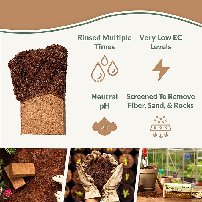 Worm Bliss (1 Qt) + Coco Coir Brick (650gms) + Char Bliss (1 Qt) - Organic Coco Coir for Plants - Worm Castings & Biochar for Plants - Organic Fertilizer & Soil Amendment Bundle - Potting Soil Mix