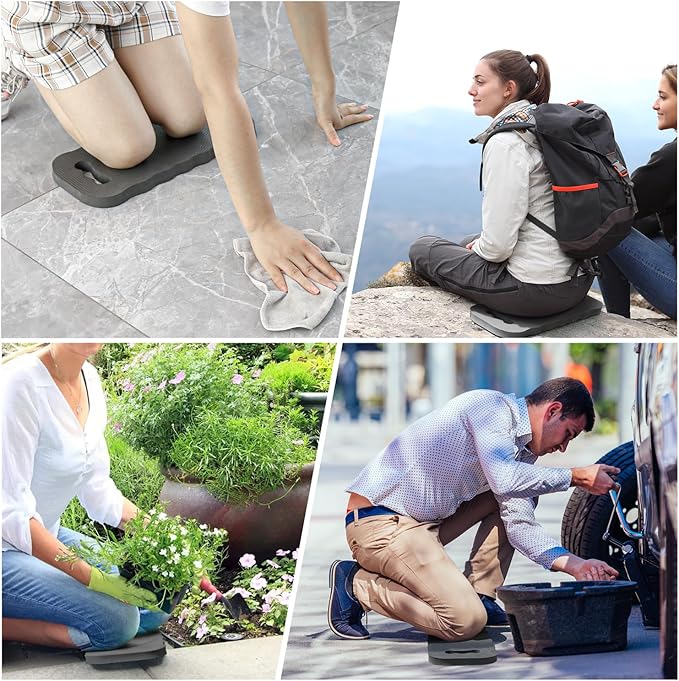 Thick Kneeling Pad 2 Pack, Waterproof,Comfortable Garden Kneeling Pads Stain Resistant, Multi-Functional Kneeler Pad for Gardening, Baby Bath, Yoga, Praying and Exercise (Deep Grey)
