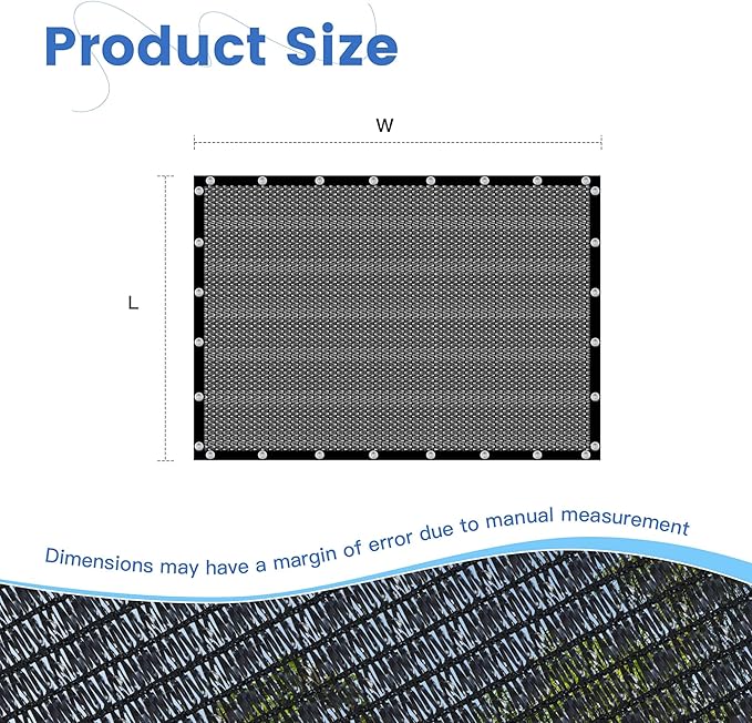 90% Shade Cloth for Garden, Customizing Outdoor Sun Shade Netting with Reinforced Grommets, Pergola Shade Cover Mesh Tarp for Plants Patio Greenhouse Chicken Coop, 4x16 FT, Black