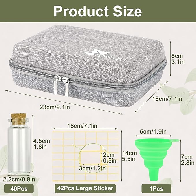 40 Slots Seed Storage Organizer with 20 Seed Envelopes, Sturdy Organizer Storage Box with Label Stickers, Glass Container for Flower Vegetable Garden Seed Saving (Seeds not Included)