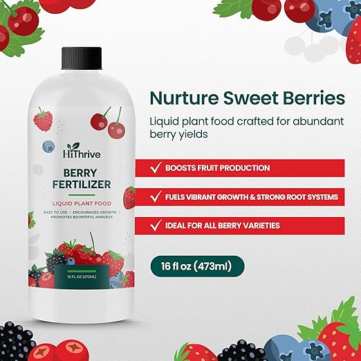 16oz Berry Fertilizer - Makes 16 Gallons of Fruit Tree Fertilizer for Elderberry, BlackBerry & More, Nutrient-Rich Liquid Plant Food for Strong Roots, Healthy Growth, and Flavorful Fruits