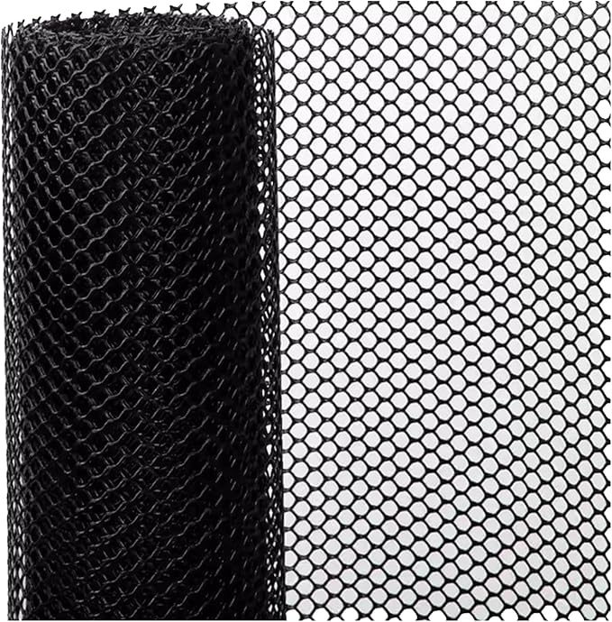 Plastic Chicken Wire Mesh Fencing 39.3″ x 32.8′ Roll Pet Garden Safety Fencing Netting Durable Heavy Duty Snow Fence for Poultry Floral Bird Patio Barrier, Easy to(Size:1x10M - Mesh 1.8cm,Color:Black)