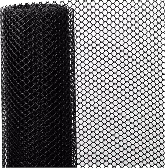 Plastic Chicken Wire Mesh Fencing 39.3″ x 32.8′ Roll Pet Garden Safety Fencing Netting Durable Heavy Duty Snow Fence for Poultry Floral Bird Patio Barrier, Easy to(Size:1x10M - Mesh 1.2cm,Color:Black)