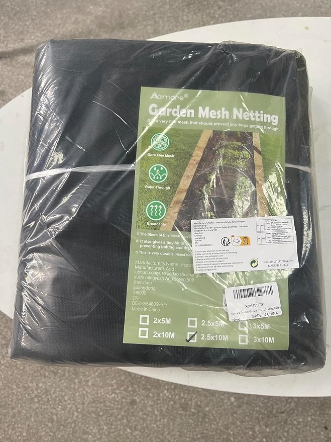 Abimars Thicker Garden Mesh Netting, 8.2’ x 33’ Ultra Fine Black Plant Row Covers for Vegetables Plants Fruits Flowers Protection, Nano PPT, Shading Rate 30%