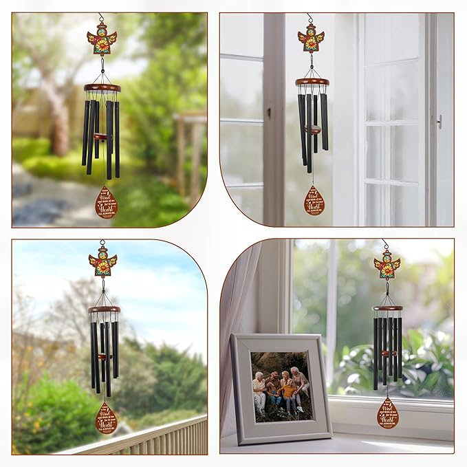 FLAGWIX Sympathy Gifts for Loss of Loved One - Christmas Memorial Wind Chimes for Outside 32 in - Large Outdoor Wind Chimes, Bereavement Gift Ideas, Condolence Memorial Gifts for Loss of Mom Dad