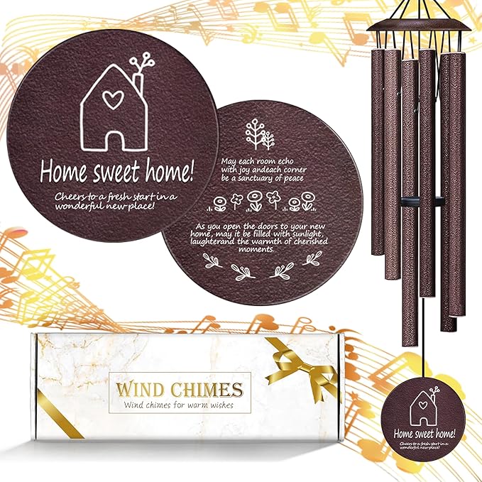 House Warming Gifts New Home,New Home Gift Ideas， Home Sweet Home，House Warming Gift，BestGifts for Housewarming，House Warming Gifts for Women or Men，26 Inch Wind Chimes-Bronze