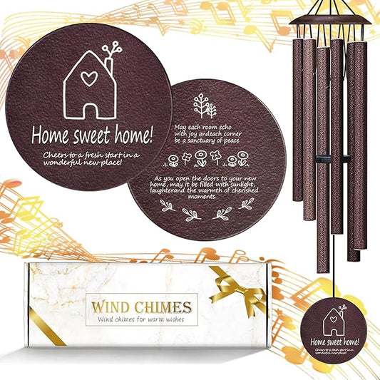 House Warming Gifts New Home,New Home Gift Ideas， Home Sweet Home，House Warming Gift，BestGifts for Housewarming，House Warming Gifts for Women or Men，26 Inch Wind Chimes-Bronze