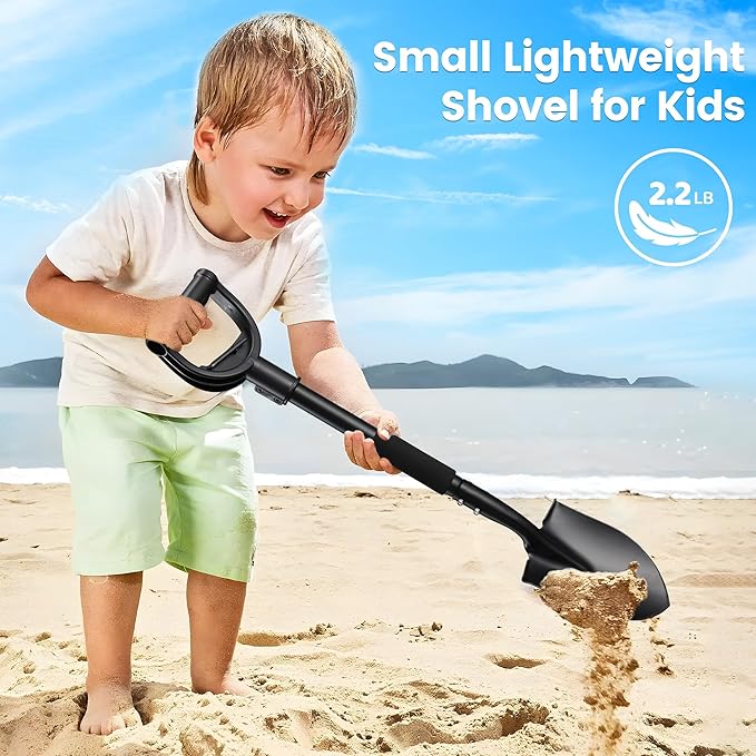 Garden Shovels for Digging, Small Beach Shovel with D-Handle 31 inch, Metal Sand Survival Camping Adult Kids Shovel for Gardening Cleaning
