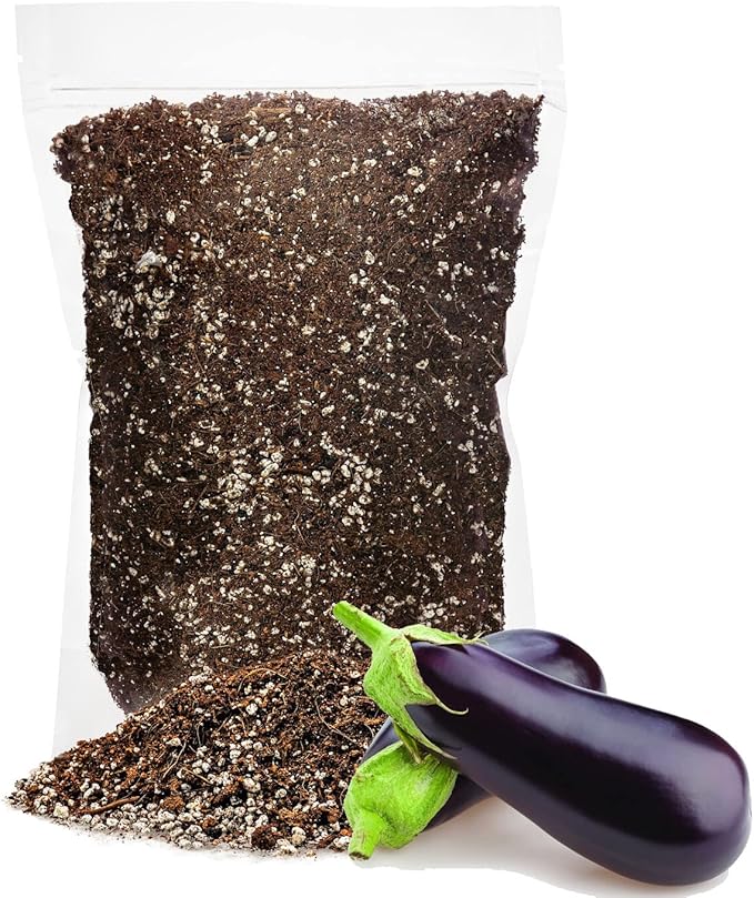 GARDENERA Premium Organic Potting Soil for Eggplants - (3 Quart Bag)