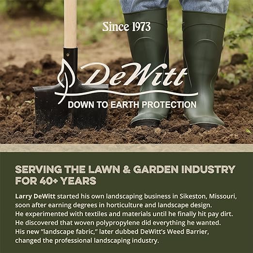 DeWitt Sunbelt Woven Ground Cover, 3.2 oz, Black, 4' x 300' - Durable Weed Barrier Fabric for Greenhouse, Garden, Outdoor Display & Landscaping