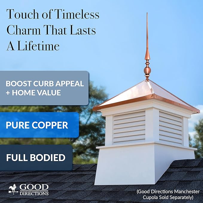 Good Directions 755 Aragon Rooftop Finial, 28", Polished Copper