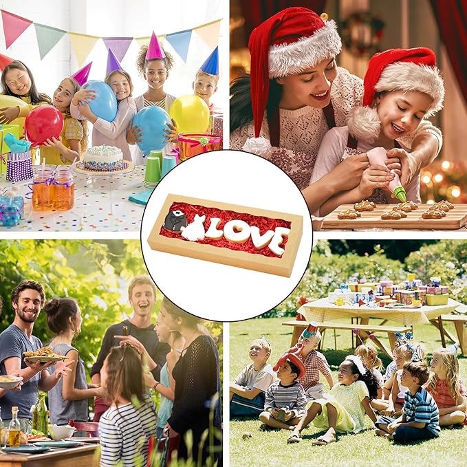 5pcs Cookie Boxes 12 x 5 x 1.5 Inch Bakery Boxes with window Chocolate Covered Strawberries Box for Christmas Valentine's Mother's Day- Brown