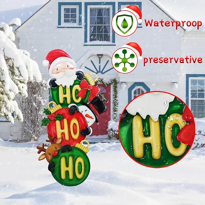Christmas Outdoor Decoration, Courtyard Garden Wooden Stake Outdoor Decoration, Courtyard Gift Christmas Element Colorful Ball Fun Stacking Wooden Stake, Lawn