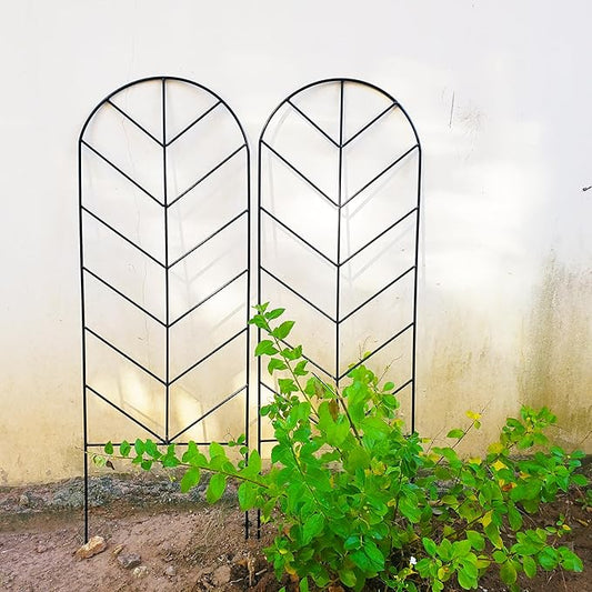 2 Pack Black Metal Trellis for Climbing Plants - 45" H x 15.9" W Garden Trellis for Roses, Vegetables, Flowers, Lawn, Backyard