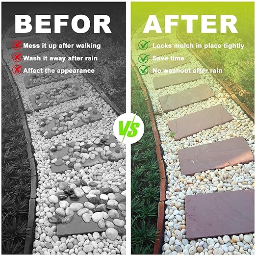 Mulch Glue for Landscaping - 1.3 Gallon Pea Gravel Glue, Pet-Friendy Stone Sealer, Stabilizer Mulch Adhesive for Pebble, Rubber, Garden Pathway, Landscape, Patio, Direct to Use