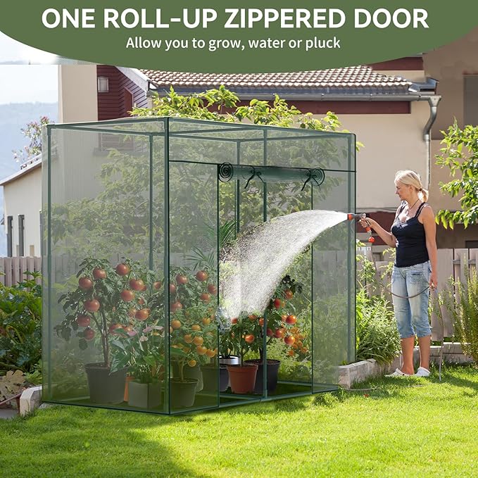 Crop Cages for Garden Plant, 6.6x3.3x6 Ft Plant Protection Tent with Zippered Door, Raised Bed Cover, Garden Bed Cover with Frame, Wind-Resistant Plant Cages for Outdoor Plants Vegetable Flower
