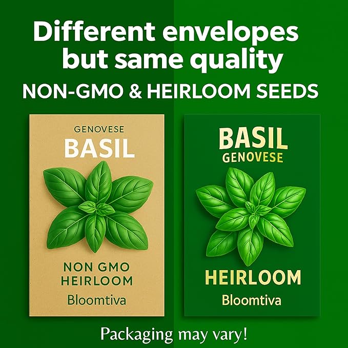 2600 Genovese Basil Seeds for Planting – Heirloom Non-GMO Herb Seeds for Hydroponic Garden Indoor & Outdoors Herb Garden - USA Grown, High Germination (Ocimum basilicum)