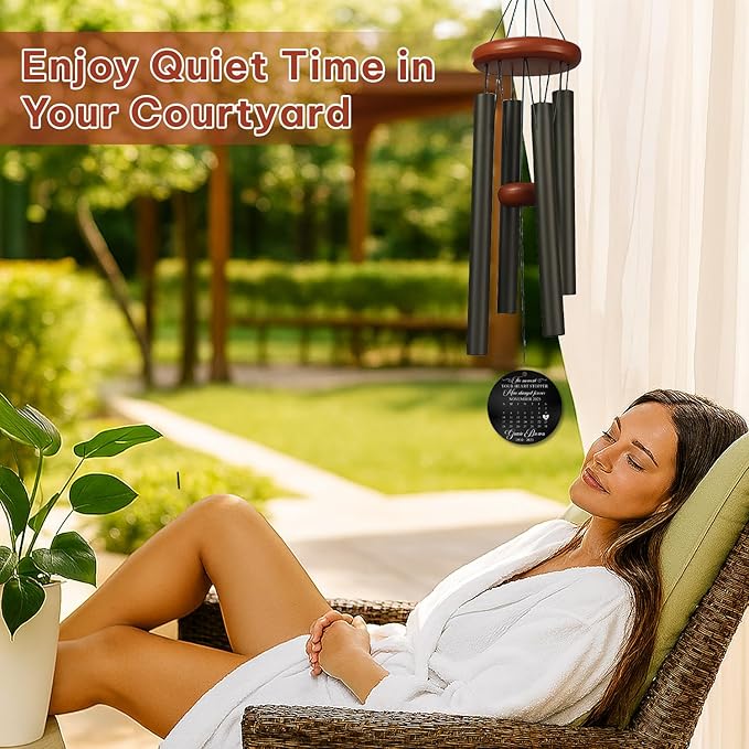 Personalized Calendar Memorial Wind Chime – “The Moment Your Heart Stopped, Mine Changed Forever” Custom Date, Name & Years – Sympathy Gift for Loss of Loved One – Windchimes for Outdoors Décor