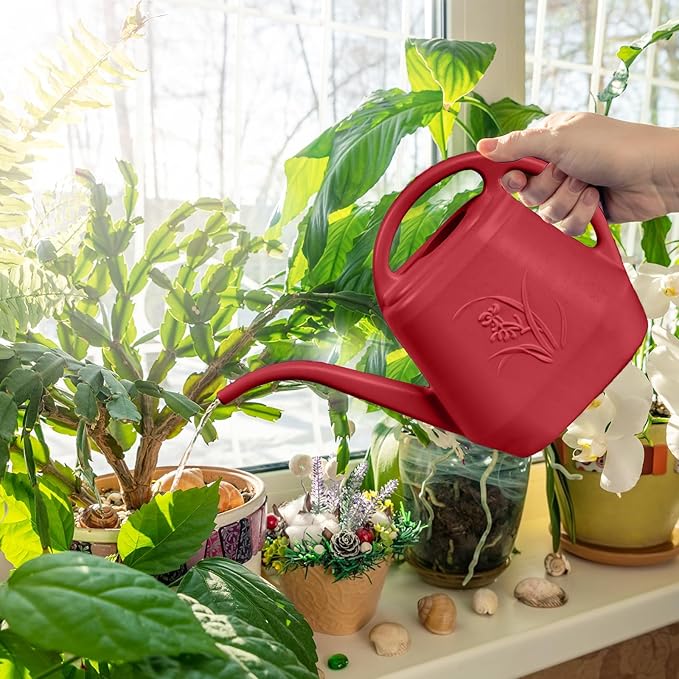 Watering Can - for Home Plant Garden - 1 Gallon - Wine Red