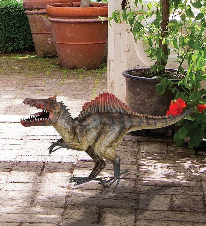 Regal Art & Gift Dinosaur Metal Statue – Indoor Outdoor Decorative Sculpture for Home & Garden Décor, Weather-Resistant Yard Art Figure for Patio, Lawn, Spinosaurus