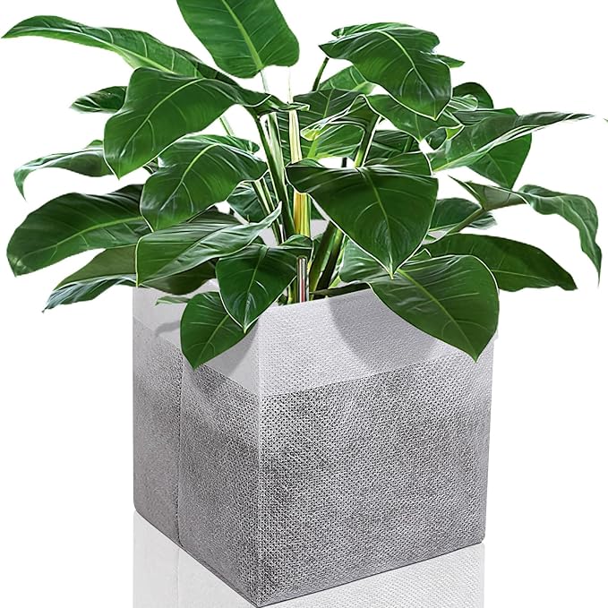 Augshy Nursery Growing Bags, 200Pcs Plant Grow Bags Non-Woven Fabric Seedling Pots, 9" x 9" for Planting, Starting Vegetable, Flower, Fruit Saplings, Trees
