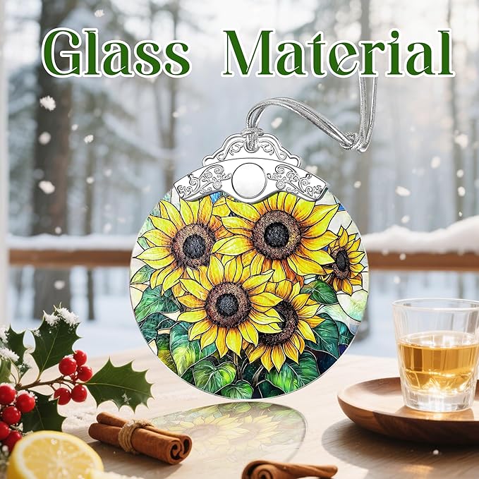 Sunflower Christmas Ornaments: Christmas Tree Ornaments, Holiday Decor for Sunflower Lover, Stocking Stuffers, Birthday Gift, Gift Ideas, Xmas Gifts & Flower Garden Gifts