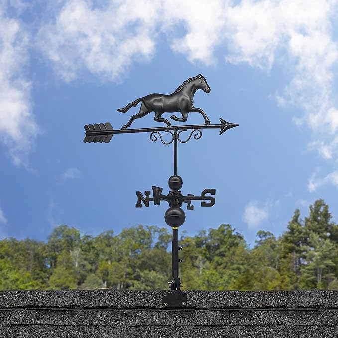 Galloping Horse Weathervane 1974K - Black Finish by Good Directions, 24"L x 15"H