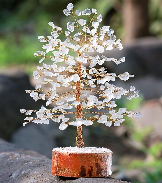 "Clear Quartz Healing Crystals Tree Bonsai Desk Decor for Women Room & Office Decor Spiritual Gift Meditation Crystals Home room decor cute house warming gifts for women Mom Birthday her 10"""""