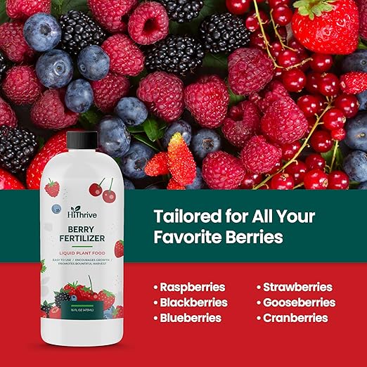16oz Berry Fertilizer - Makes 16 Gallons of Fruit Tree Fertilizer for Elderberry, BlackBerry & More, Nutrient-Rich Liquid Plant Food for Strong Roots, Healthy Growth, and Flavorful Fruits