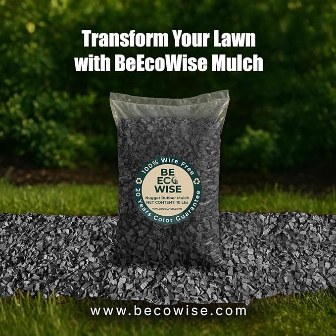 – 100% Wire-Free Premium Grade Nugget Rubber Mulch for Playgrounds & Landscaping | Safe for Kids & Pets, No Replacement Needed, Ultra Durable | Gray, 20 lb (0.8 cu ft)