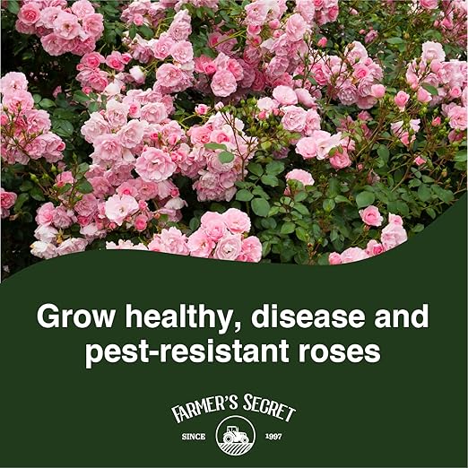 Farmer's Secret Rose Booster Fertilizer (128oz) - Super Concentrated - Formulated for All Types of Roses Throughout The Life Cycle - Encourages Healthy Growth and Vibrant Blooms