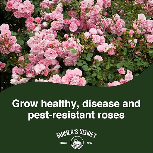 Farmer's Secret Rose Booster Fertilizer (32oz) - Super Concentrated - Formulated for All Types of Roses Throughout The Life Cycle - Encourages Healthy Growth and Vibrant Blooms