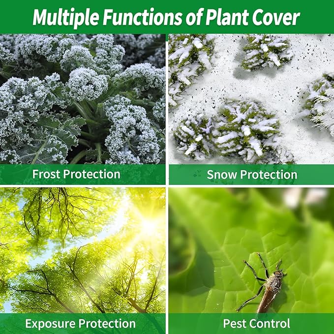 Avalution 3 Pack Plant Covers Freeze Protection, 10x50 FT Frost Cloths for Outdoor Plants, 0.9 oz/yd² Reusable Frost Blankets for Outdoor Plants, Row Covers for Vegetables Season Extension
