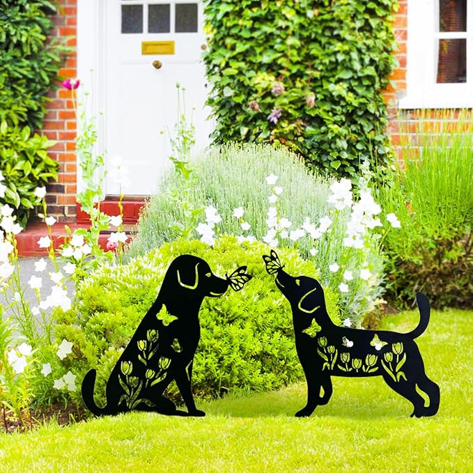 Dog Metal Decorative Garden Stakes Labrador Dog Gifts for Women/Men Animal Silhouette Statues for Yard Art, Outside, Patio, Outdoor Decor, Garden Decorations, Lawn Ornaments