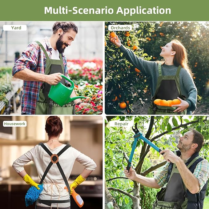 Gardening Apron Fruit Picking Bag, Harvesting Pouch with Quick Release Pocket, Vegetable Harvest Picking Bag