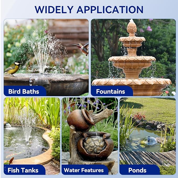 Antfraer Solar Pond Filter with Fountain Pump Kit, 12W Solar Pond Pump with Pond Filter for Outdoor Pond Garden Fountain Waterfall Water Feature