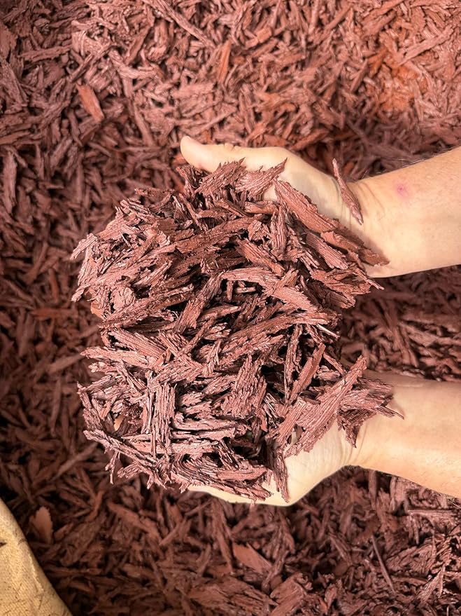– 100% Wire-Free Premium Grade Shredded Rubber Mulch for Playgrounds & Landscaping | Safe for Kids & Pets, No Replacement Needed, Ultra Durable | Red, 20 lb (1.2 cu ft)