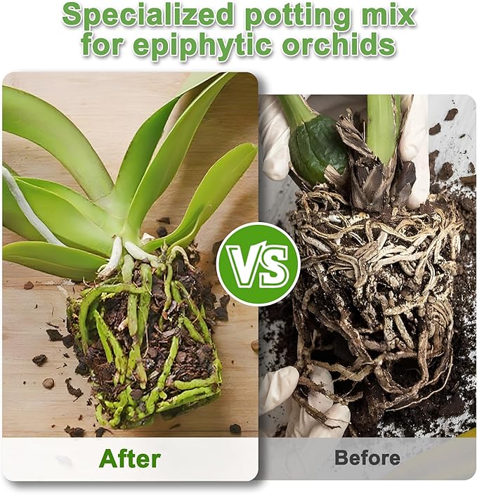 Orchid Potting Mix - 29QT Fast-Draining Soil with Pine Bark, Perlite, Moss & Leca Clay, Breathable Mix for Healthy Roots,Ideal for Repotting & Indoor Orchid Plants