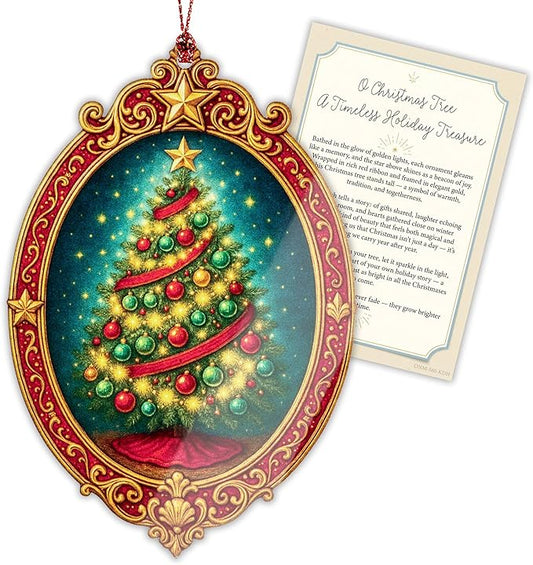 Christmas Ornament 2025 - Vintage Christmas Tree Ornament - Art Ornaments - Acrylic Xmas Ornaments- Suncatcher Effect Stained Glass Window Hanging - car Hanging Accessories