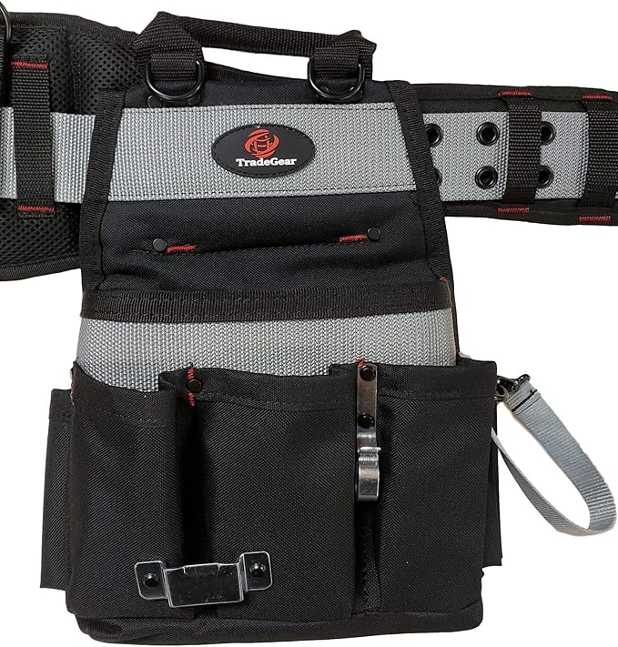 TradeGear Part#SZB Electrician's Belt & Bag Combo - Heavy Duty Electricians Tool Belt Designed for Comfort & Durability - Ideal for All Electricians Tools - Fits Sizes XL - 3XL (40"-55")
