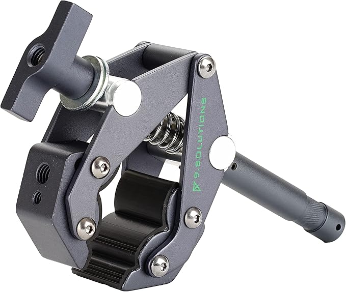 9.Solutions Savior Clamp With Stud, Articulated Jaws, 3.5In Long, 5/8" Baby Pin, Max Load: 66lbs, 9.XS1005A, fit firmly onto any oddly shaped object