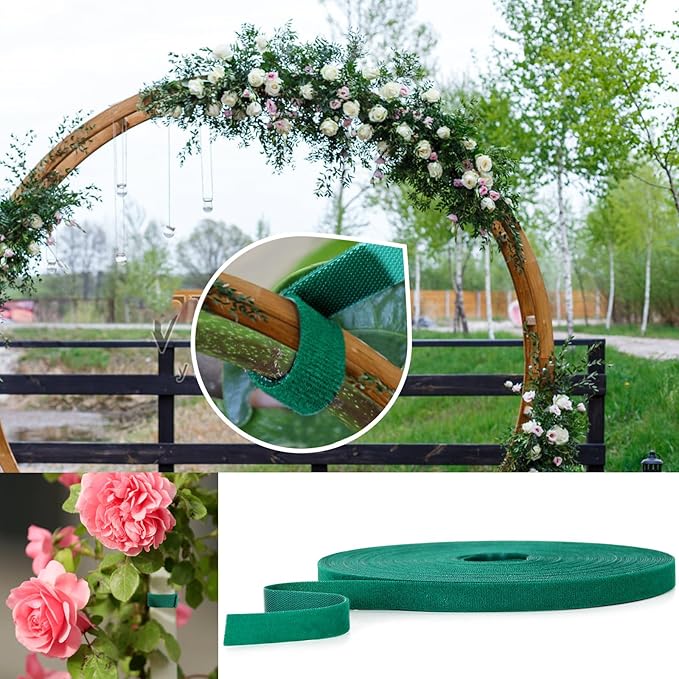 Garden Tape, 65.6 Feet 1/2''Plant Tape, Reusable Plant Garden Ties, Plant Supports for Climbing Plants, Adjustable Plant Straps for Gardening, Home, Office (1 Pack 65.6 Feet)