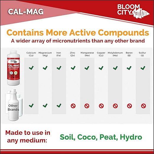 Bloom City Professional Grade Ultra Pure Cal-Mag Growing Fertilizer,Gallon (128 oz)