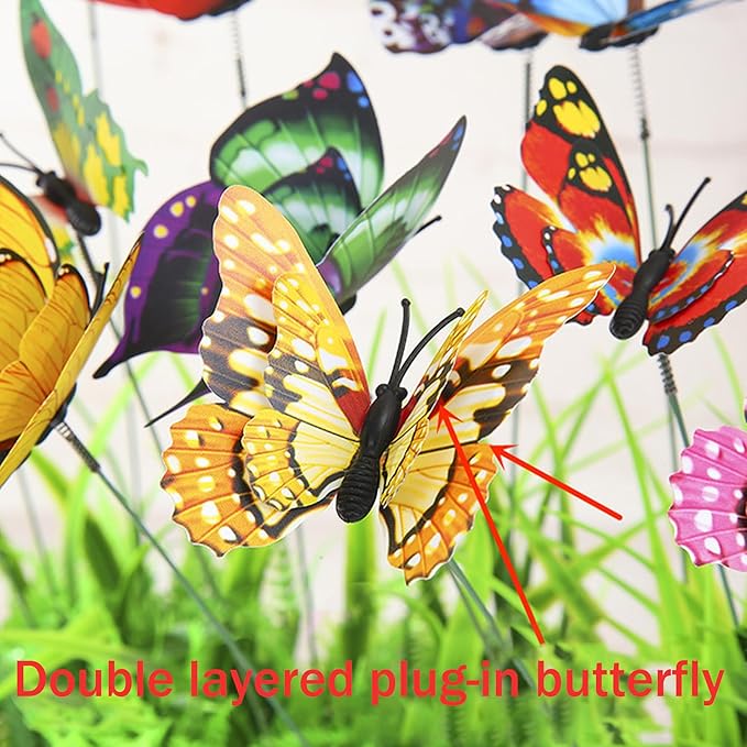 Kleeblatt Butterfly Clip 12pcs - Hair Accessories, Garden Decor, and Outdoor Decorative Stakes - Ideal for Garden & Patio Enhancement