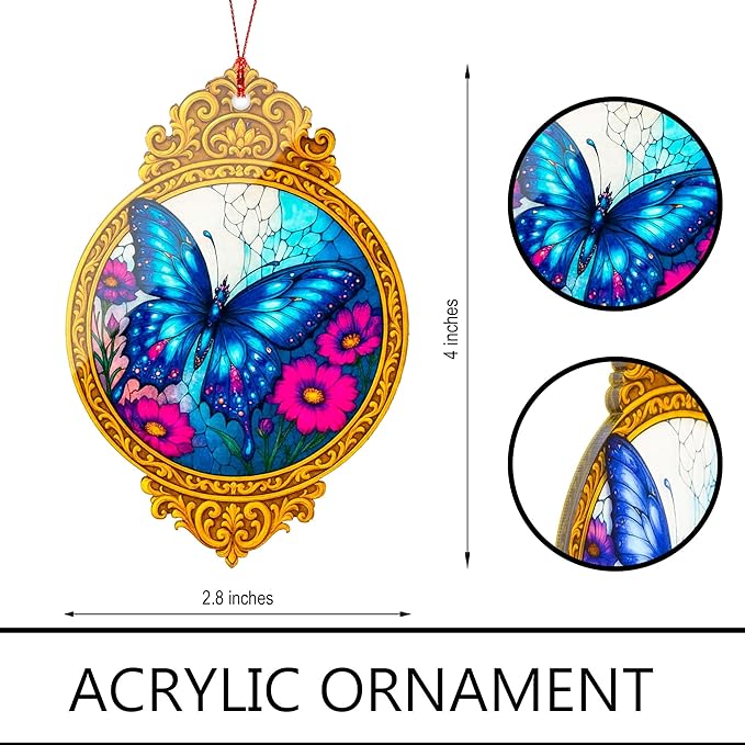 Christmas Ornament 2025 - Butterfly Gifts for Women, Christian Cross Christmas Ornament, Religious Christmas Ornaments, Beautiful Butterfly Ornaments for Christmas Tree
