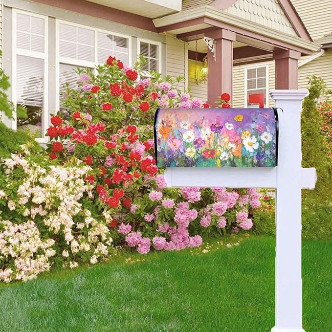 Flower Mailbox Covers Magnetic Letterbox Covers 21x18 Inch for Garden Outdoor Decoration