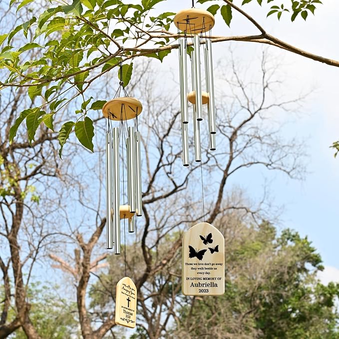 Sympathy Wind Chimes - Memorial & Bereavement Gifts for Loss of Loved Ones