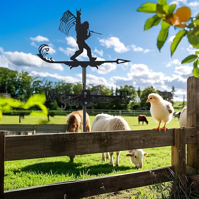 Metal Bigfoot Weathervanes, Black Metal Wind Direction Garden Decoration for Garden Farmhouse Chicken Coop Shed Outdoor Wind Measuring Tool Wind Direction Indicator
